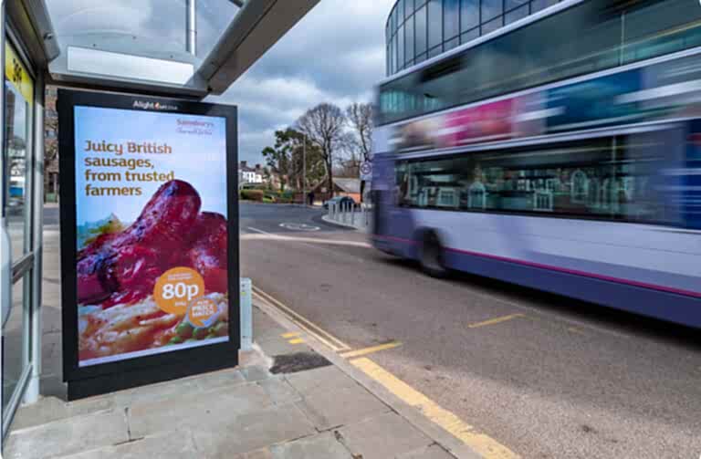 Sainsbury's bus shelter advertisement