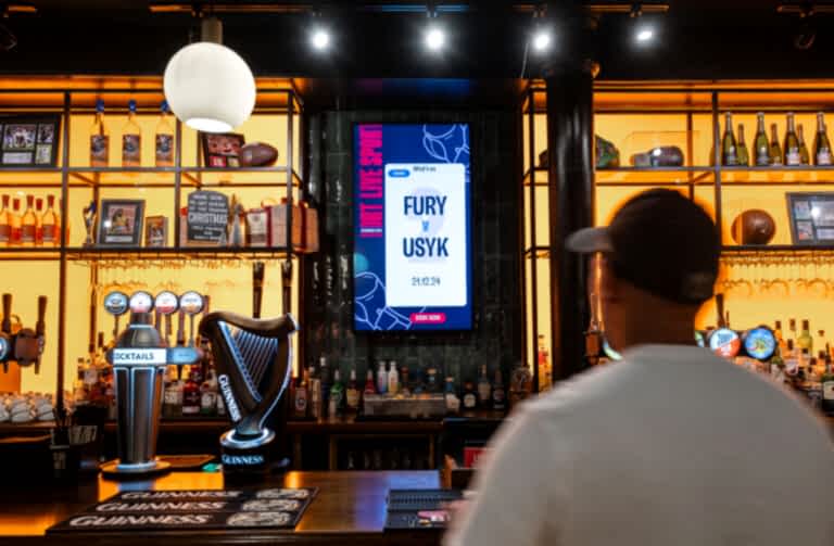 Fury v Usyk bar advertisement