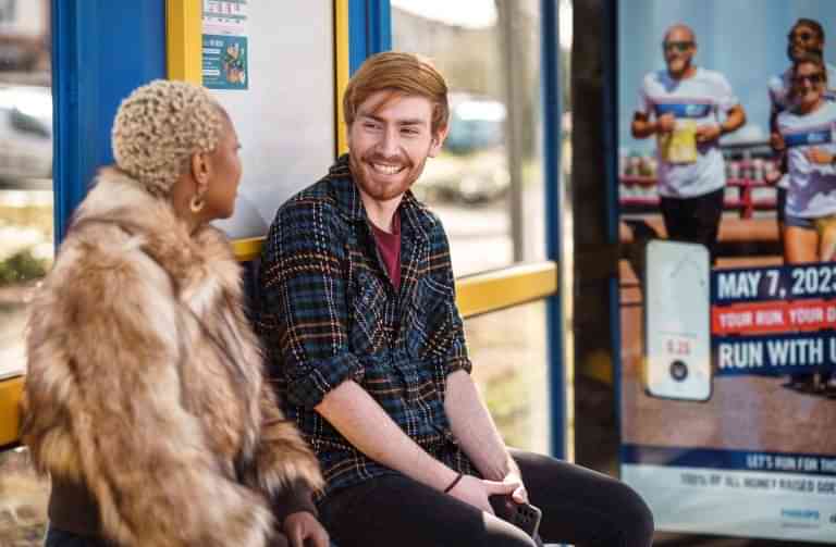 Wings for life bus shelter advertisement