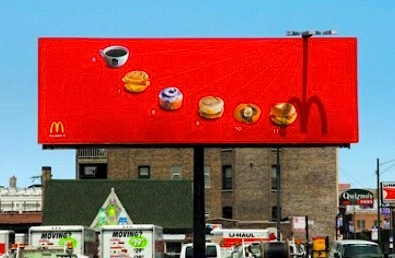 Mc Donalds sundial billboard