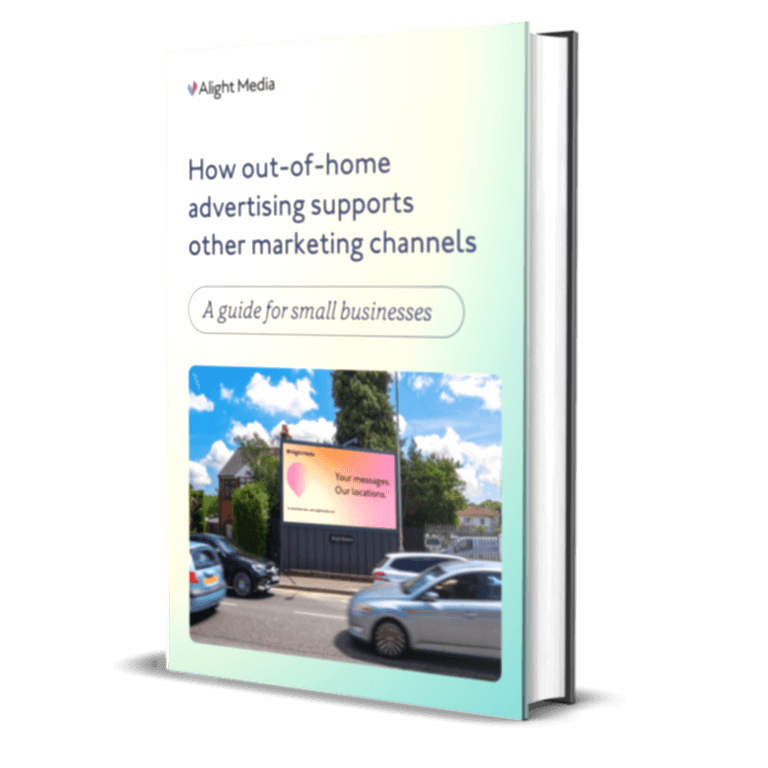 Book titled 'How out-of-home advertising supports other marketing channels'