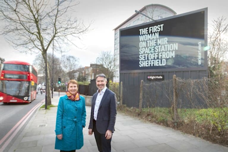 Helen Sharman and Matthew Dearden Astronaut advertisement